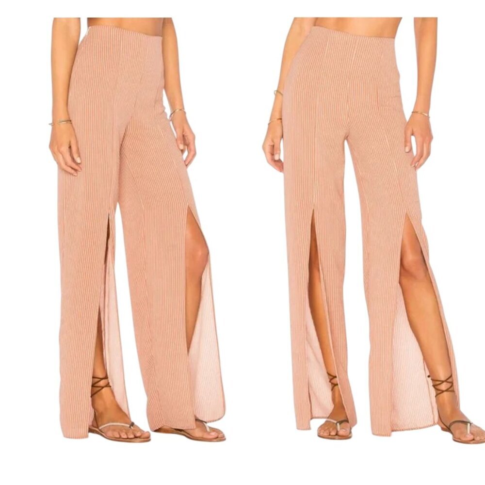Revolve Ellejay Two Piece Matching Pant Set Tan/W… - image 3